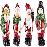 Kleine decoratieve figuren | Kerstmis | 4 stuks | rendier, kerstman, sneeuwpop & winterkind | kerstfiguren ideaal om te knutselen of als tafeldecoratie (figuren staand | ca. 7 cm hoog)