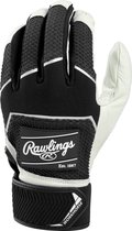 Rawlings - MLB - Honkbal - WH22BG - Slaghandschoentjes - Paar - Workhorse - Baseball Batting Gloves - Zwart - Volwassenen - Small
