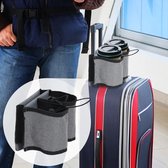 Reis cup houder - bekerhouder - travel cup holder - fles houder - bagage - reizen - koffer - zwart - draagbaar - opbertas