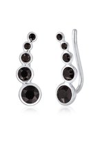 Elli Boucles d'oreilles pour femme Pince d'oreille pour femme Geo avec cristaux en argent sterling 925