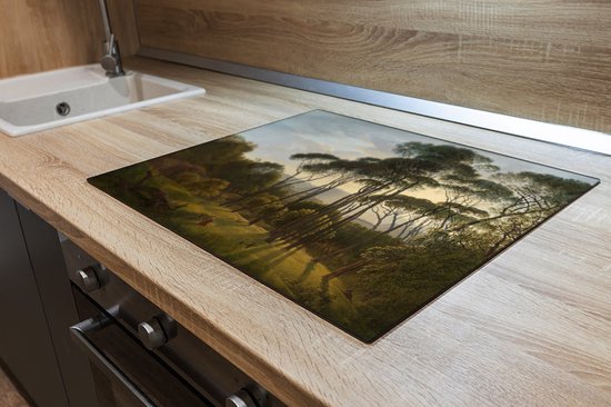 Protection induction - Paysage italien - 76x51,5 cm - Protection induction - Plaque de cuisson à induction - Tapis induction - Antidérapant - Décoration de Cuisine - Accessoires de vêtements pour bébé de Cuisine
