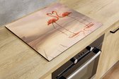 Inductiebeschermer - Loving Flamingo - 58x52 cm - Inductiebeschermer - Inductie Afdekplaat Kookplaat - Inductie Mat - Anti-Slip - Keuken Decoratie - Keuken Accessoires