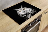 Inductiebeschermer - Witte Uil - 83x52 cm - Inductiebeschermer - Inductie Afdekplaat Kookplaat - Inductie Mat - Anti-Slip - Keuken Decoratie - Keuken Accessoires