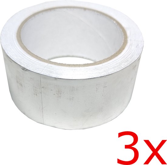 3X Rouleau de ruban adhésif en aluminium 25 m x 50 mm x 0 Isolation,  coutures