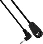 DIN 5-pins (v) - 3,5mm Jack (m) haaks audiokabel / zwart - 0,50 meter