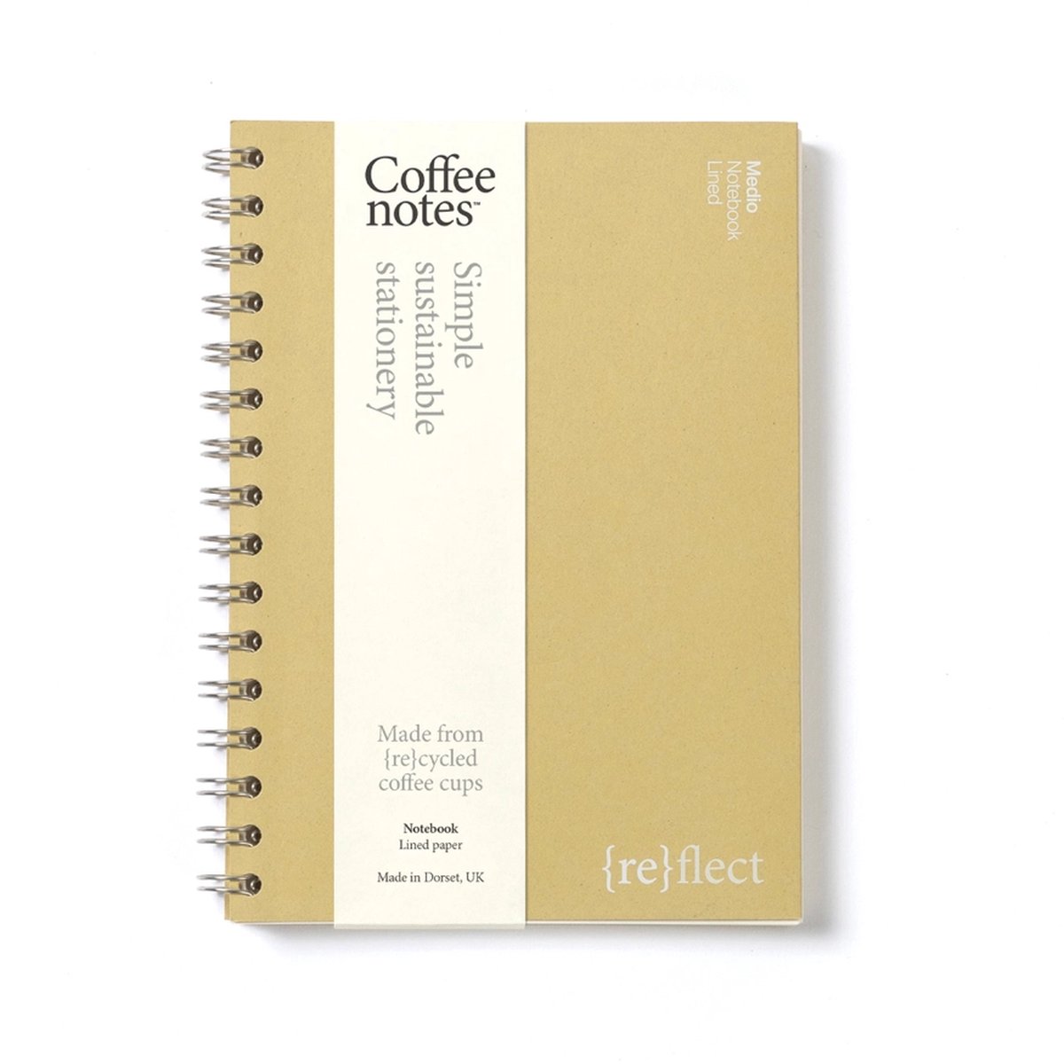 Coffee Notes - A5 notitieboek met ringband -gelinieerd -Notebook - duurzaam - gemaakt van geryclede koffie cups en industrieel landbouw afval - simple sustainable stationery - nut collection - kleur olijf
