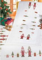 borduurpakket - Tafelkleedje - kerstkinderen -voorbedrukt - katoen