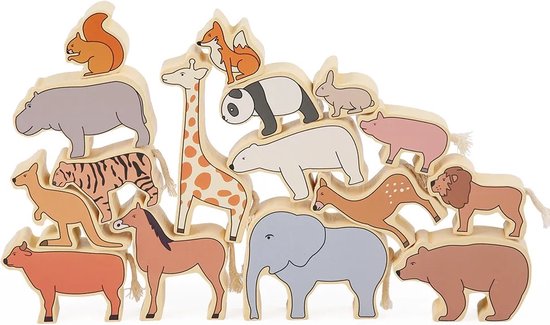 Narges® | EducatiefSpeelgoed | Dierentuindieren | Houten Dierenspeelgoed | Spelen en Leren | Montessori Houten Speelgoed | StapelSpeelgoed | Logopedie | Onderwijs