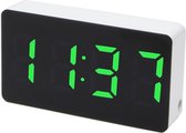 Petit Réveil - Horloge Numérique - Convient comme Réveil pour Enfants - Chambre à Coucher - Gradation Automatique - 3 Alarmes - Affichage Vert - Blanc (HCG01G)