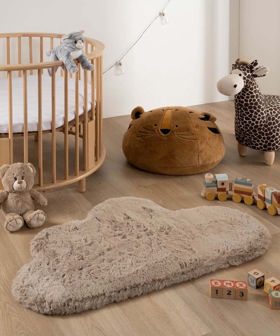 Kindervloerkleed wolkje - Fluffy taupe 70x115 cm