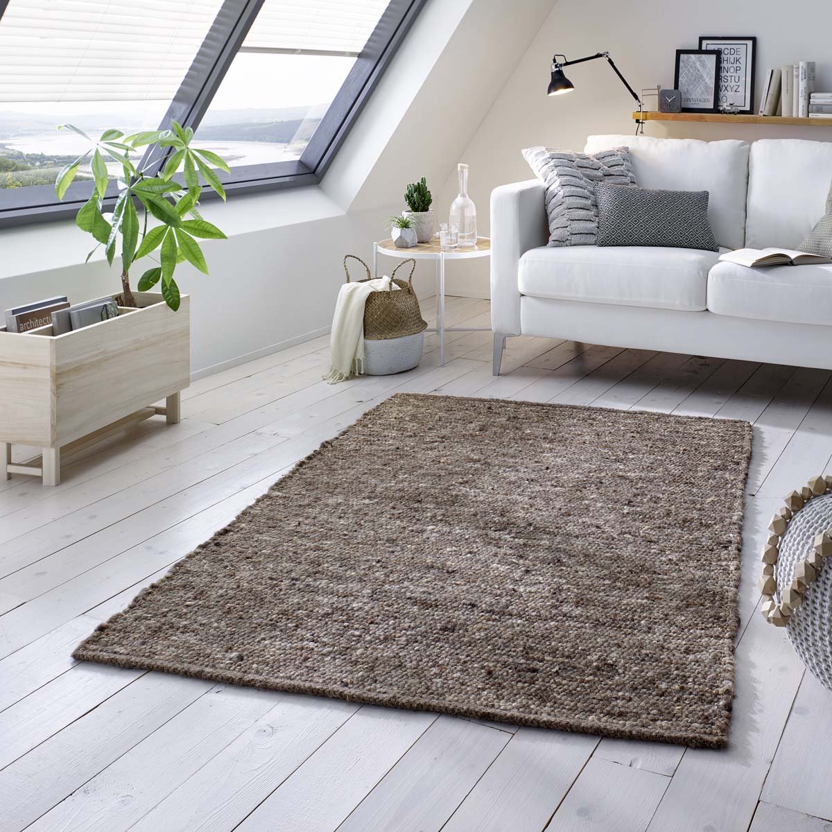Tapeso Wollen vloerkleed - Oslo grijs 200x290