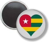 Button Met Magneet - Hart Vlag Togo - NIET VOOR KLEDING