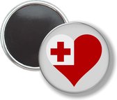 Button Met Magneet - Hart Vlag Tonga - NIET VOOR KLEDING