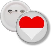 Button Met Speld - Hart Vlag Indonesië