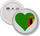 Button Met Speld - Hart Vlag Zambia