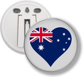 Button Met Clip - Hart Vlag Australië
