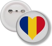 Button Met Speld - Hart Vlag Roemenië