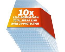 Gardebruk 10x Polycarbonaat Platen - 6mm dubbelwandig - 121x60,5cm