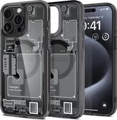 Spigen Ultra Hybrid MagFit Geschikt voor Apple iPhone 15 Pro - Compatibel met MagSafe - Back Cover met Magneet - Zero One Grijs