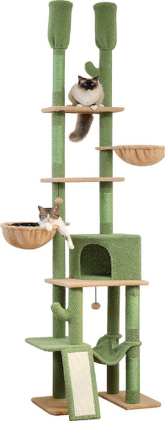 ShopbijStef - Kattenkrabpaal - Krabpaal - Katten Huis - Premium Cactus  Kattentoren - 7... | bol