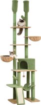 ShopbijStef - Kattenkrabpaal - Krabpaal - Katten Huis - Premium Cactus Kattentoren - 7 Lagen - Hoogte 216-285cm - Cactus Groen