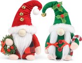 Kerstkabouters pluche, 2-pack handgemaakte Santa Tomte Zweedse kabouter Scandinavische figuur Noordse kabouters kerstelf pop kerstversiering ornamenten voor huisdecoratie cadeau