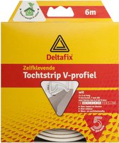 Deltafix Tochtstrip - tochtwering - wit - zelfklevend - V-profiel - 6 m x 9 mm x 7 mm