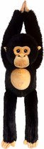 Keel Toys pluche Chimpansee aap knuffeldier - zwart/bruin - hangend - 50 cm - Luxe kwaliteit knuffels