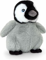 Keel Toys pluche keizers pinguin kuiken knuffeldier - grijs/zwart - staand - 25 cm - Pooldieren