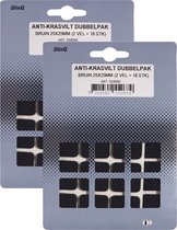QlinQ Feutre anti-rayures - 36x - marron - 25 x 25 mm - carré - autocollant - feutre de protection pour meubles