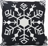 Sierkussen Zwart-Wit Kerst #1 | 45 x 45 cm | Katoen/Polyester