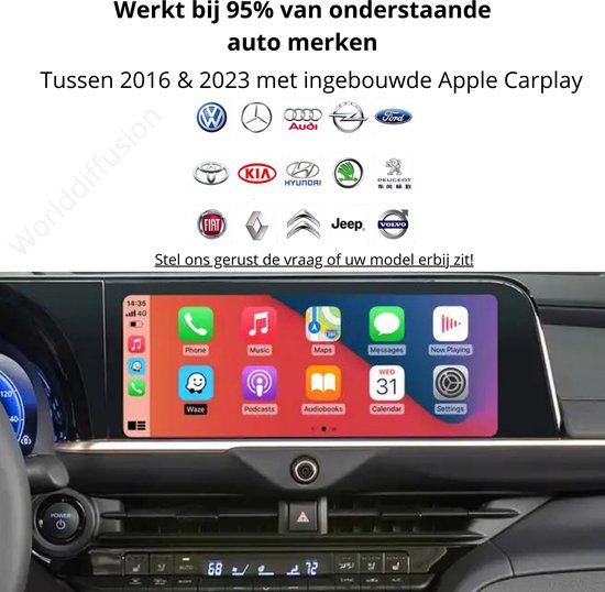 Hoogwaardige Apple Carplay Auto Dongle Draadloos Verbinden Met