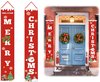 Kerstbanner, Welkom en Vrolijk Kerstbanner, slinger, banner, Kerstmis, verandateken, voor thuis, indoor, outdoor, veranda, wanddecoratie (rood)