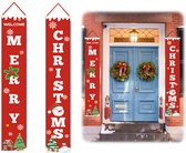 Kerstbanner, Welkom en Vrolijk Kerstbanner, slinger, banner, Kerstmis, verandateken, voor thuis, indoor, outdoor, veranda, wanddecoratie (rood)