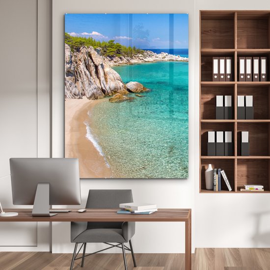 MuchoWow® Peinture sur verre 120x160 cm - Peinture sur verre acrylique - Mer - Plage - Été - Photo sur verre - Peintures