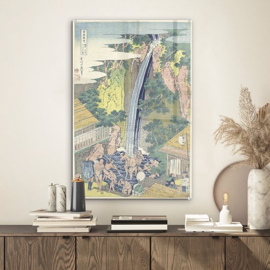 La cascade de Roben à Oyama dans la province de Sagami - Peinture de Katsushika Hokusai Plexiglass 40x60 cm - Tirage photo sur Glas (décoration murale en plexiglas)
