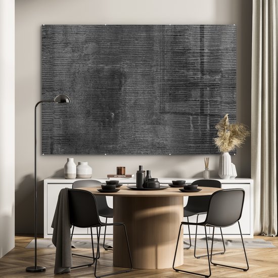MuchoWow® Peinture sur verre 180x120 cm - Peinture sur verre acrylique - Béton - Grijs - Mur - Motifs - Photo sur verre - Peintures