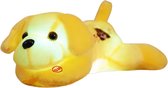 Le Cava Lichtgevende Knuffel Teddybeer Geel 35 cm - Schattige Gele Pluche Hond - Speelgoed en Decoratie voor Kinderen - Cadeau Knuffel 35 cm
