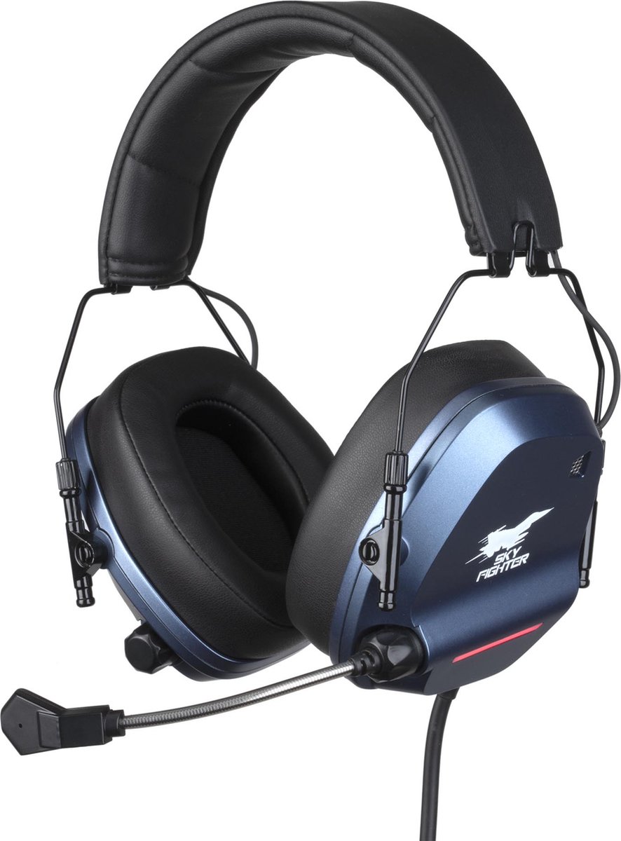 Drakkar - pc gaming headset - Skyfighter - Led backlight - flexibele micfroon - in-line afstandsbediening - USB + jack plug & play - inklapbaar