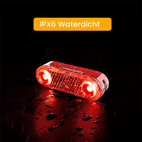 Gaciron - Achterlicht Fiets LED - Intelligent Remlicht - 60 lumen - USB Oplaadbaar - Bevestiging bagagedrager & zadel — afbeelding 4