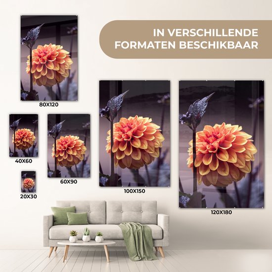 MuchoWow® Peinture sur verre - Fleurs - Chrysanthème - Macro - Plantes - 80x120 cm - Peintures sur verre acrylique - Photo sur Glas