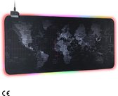 XXXL RGB Gaming Muismat 80x30 cm - LED Verlichting - Antislip Rubberen Basis - Verlengde Led-muismat voor Macbook, PC, Laptop en Bureau