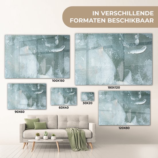 MuchoWow® Glasschilderij 60x40 cm - Schilderij acrylglas - Acrylverf - Abstract - Design - Foto op glas - Schilderijen