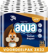 Bol.com AQUA - Tripple Soft - 3x32 rollen WC papier - 96 Rollen - 3 Laags Toiletpapier Extra Zacht & Pluisvrij Tripple comfort -... aanbieding