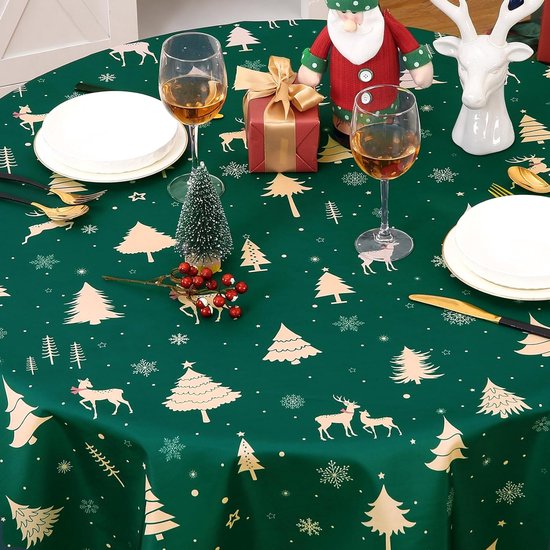Tafelkleed voor Kerstmis, afwasbaar, lotuseffect, waterafstotend
