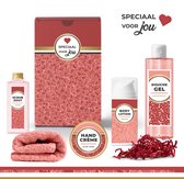 Geschenkset "Speciaal voor jou" - 5 producten - 600 gram | Giftset voor haar - Luxe wellness cadeaubox - Cadeaupakket Valentijn - Cadeau Vrouw – Vriendin – Zus – Moeder – Moederdag Geschenk - Verjaardag - Kerstpakket - Kerstcadeau - Verwenpakket Roze