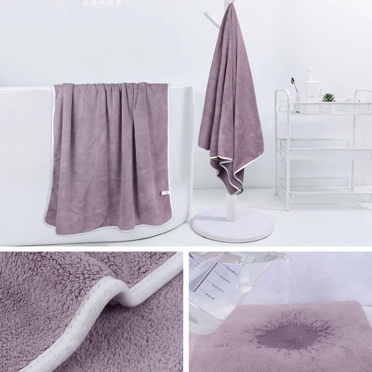 Drap de bain en microfibre grand XXL 76cmx152cm 2 pièces serviette de bain  à rayures