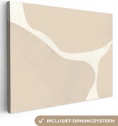 Canvas Schilderij Abstract - Beige - Moderne kunst - 80x60 cm - Wanddecoratie