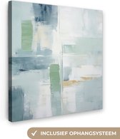 Canvas Schilderij Verf - Moderne kunst - Abstract - Grijs - 20x20 cm - Wanddecoratie