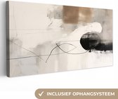 Canvas Schilderij Abstracte kunst - Grijs - Industrieel - 160x80 cm - Wanddecoratie